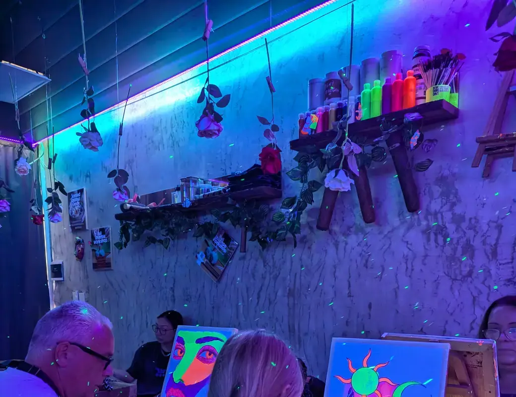 Glow in the Dark private paint party moment 3