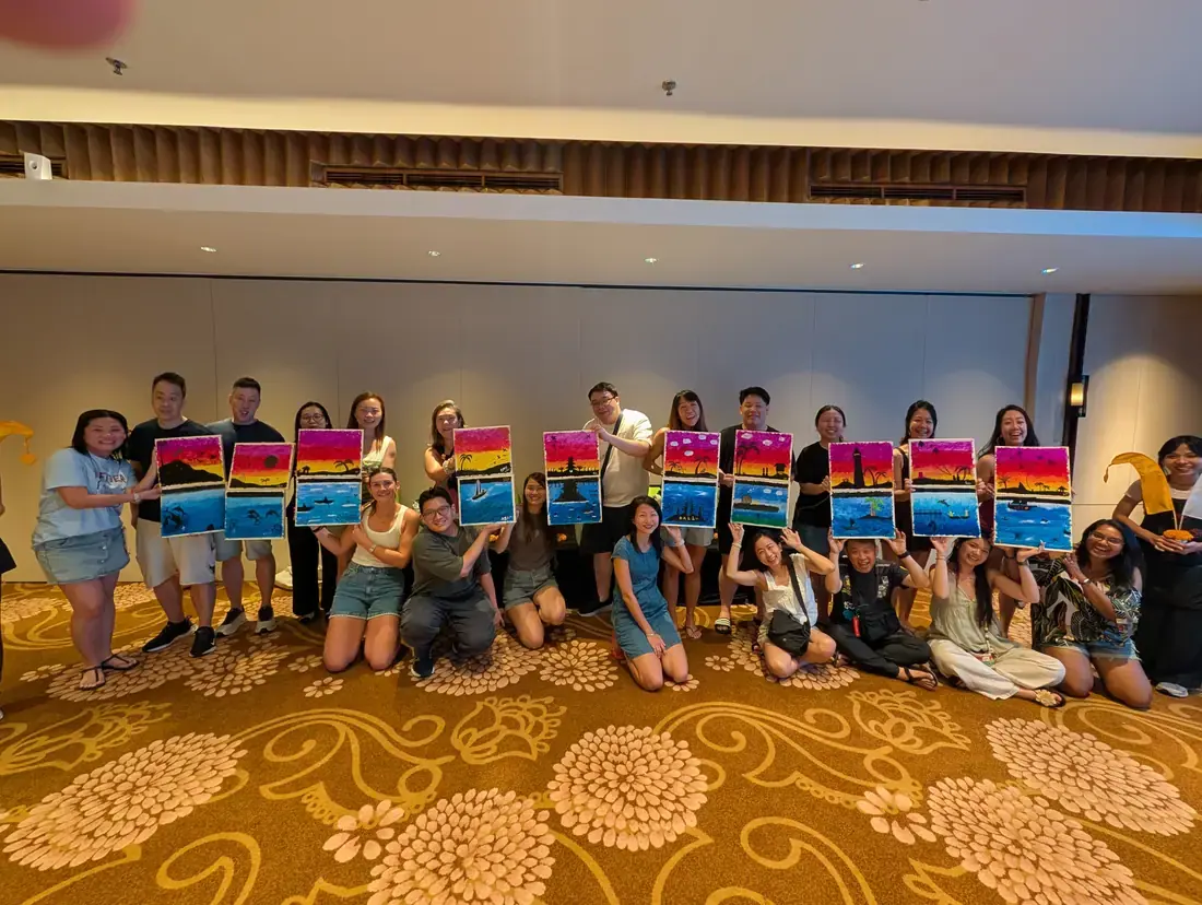 Private paint and sip group event in Bali