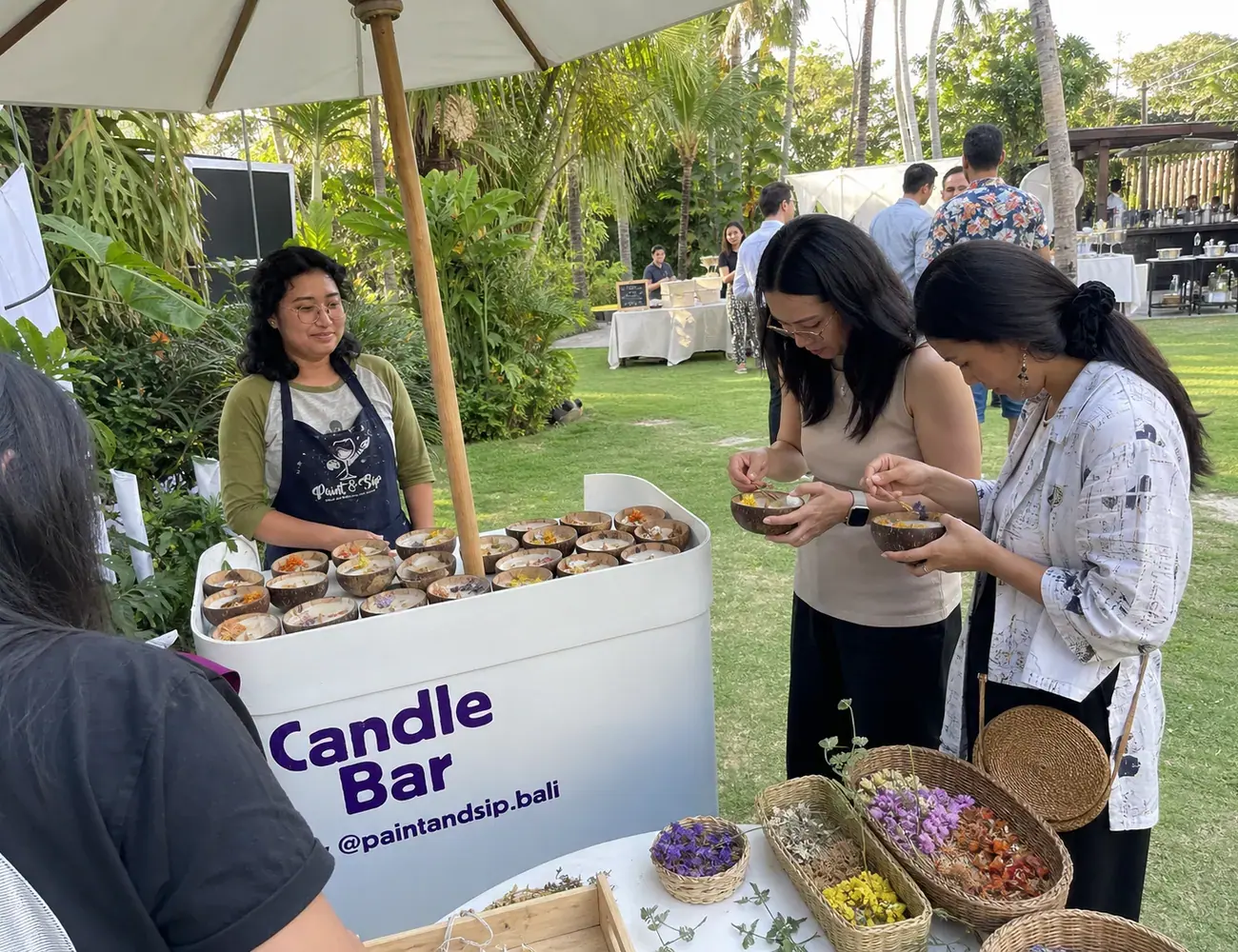 Outdoor Candle Bar Booth for a Bali private event