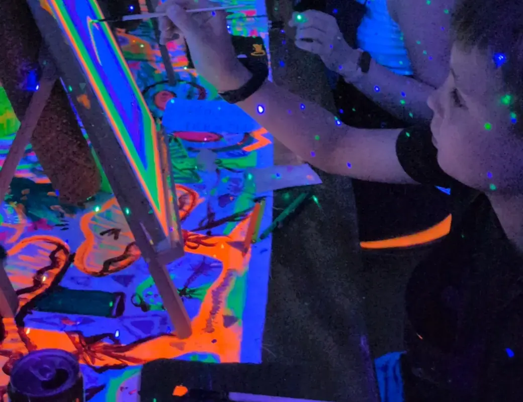 Glow in the Dark private paint party moment 1