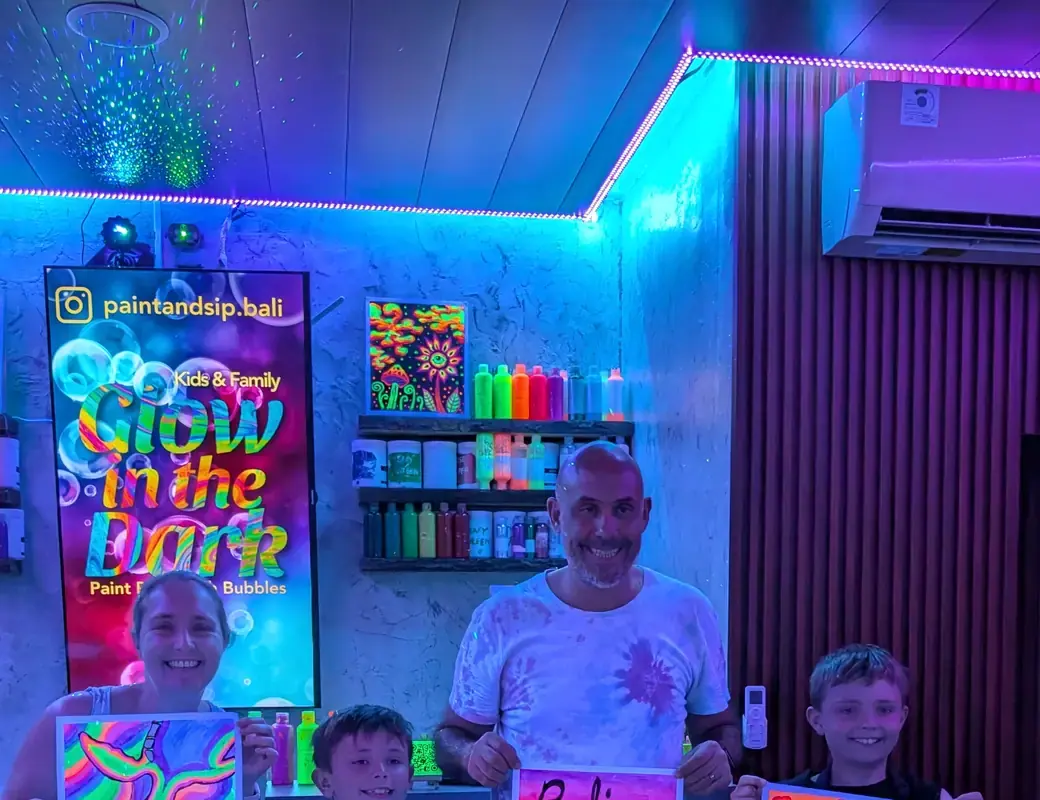 Glow in the Dark private paint party moment 2