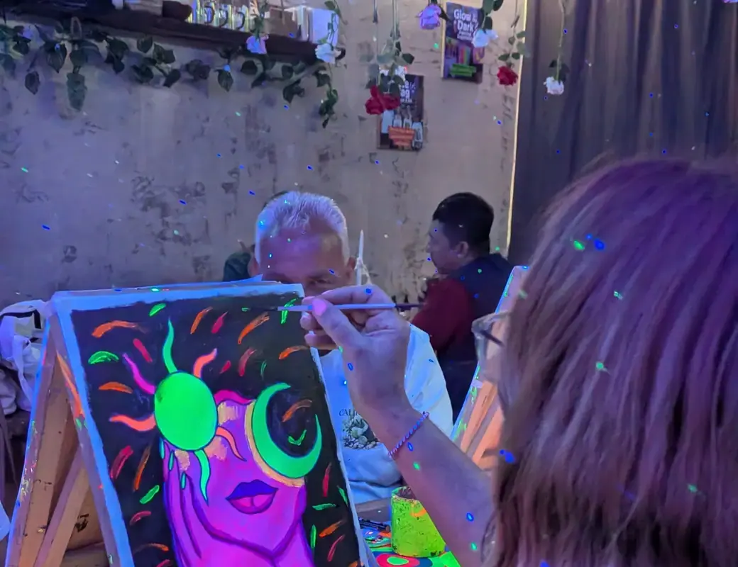 Glow in the Dark private paint party moment 5