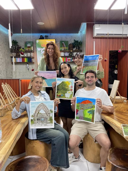 Paint and Sip Ubud creative guest moment 3
