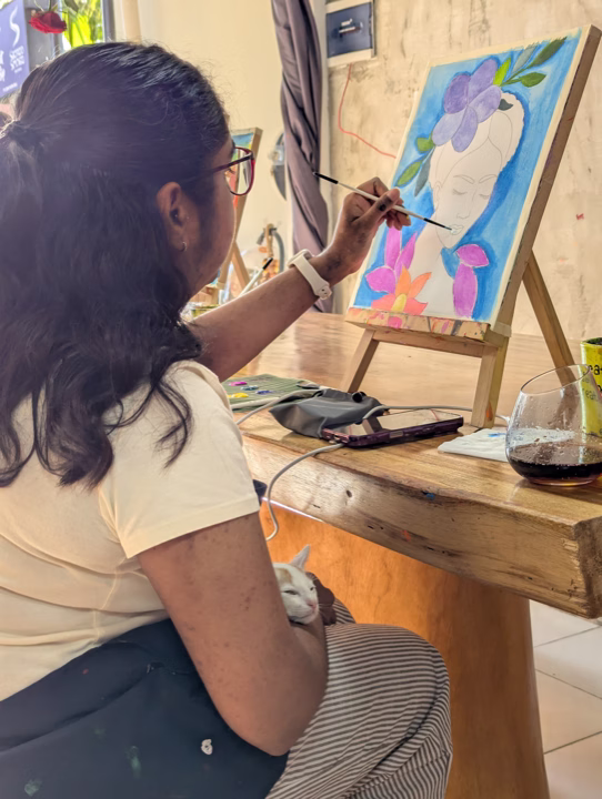 Paint and Sip Ubud creative guest moment 22